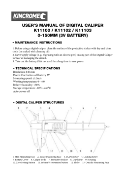 Kincrome K11100 Digital Vernier Caliper 150mm Metric Manual
