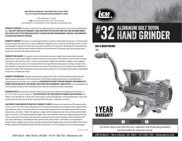 LEM Products #32 Bolt-Down Hand Grinder Product Manual | Manualzz