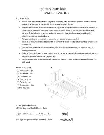 Pottery Barn Assembly Instructions