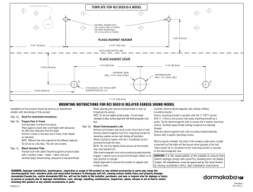 Dormakaba RCI DE8310 Delayed Egress Instructions | Manualzz