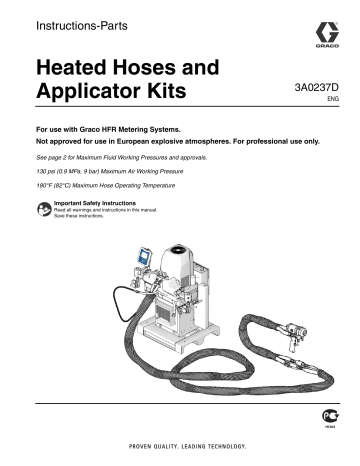 Graco 3A0237D, Heated Hoses and Applicator Kits Instructions | Manualzz