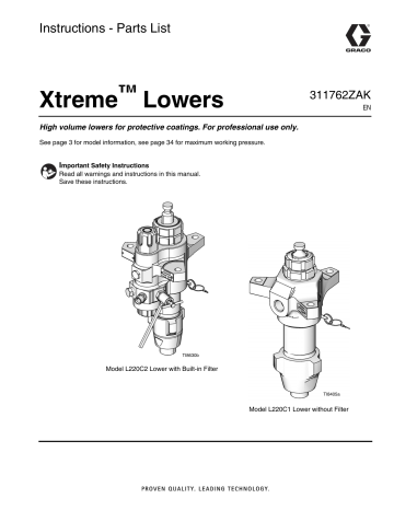 Graco 311762ZAK, Xtreme Lowers Instructions | Manualzz