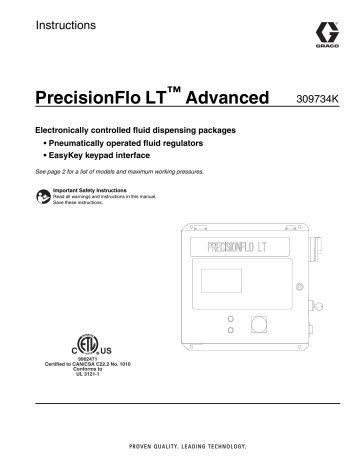 Graco 309734K PrecisionFlo LT Advanced Instructions | Manualzz