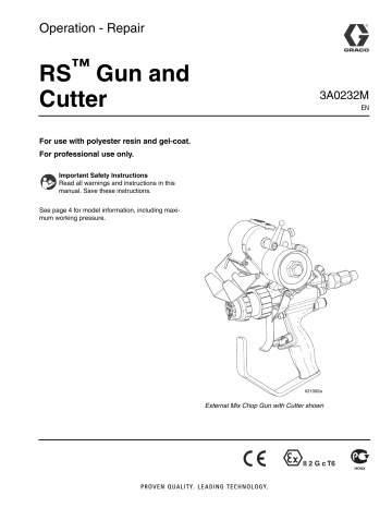 Graco 3A0232M - RS Gun and Cutter Owner's Manual | Manualzz