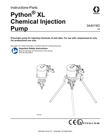 Graco 3A4019G, Python XL Chemical Injection Pump ATEX Instructions ...