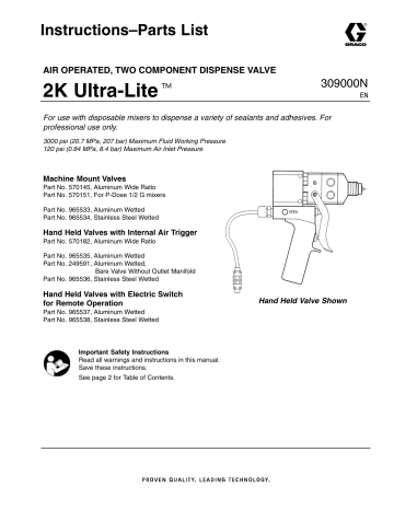 Graco 309000N - 2K Ultra-Lite Instructions | Manualzz