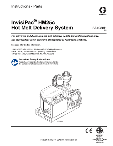 Graco 3A4938H, InvisiPac HM25c Hot Melt Delivery System Owner's Manual | Manualzz