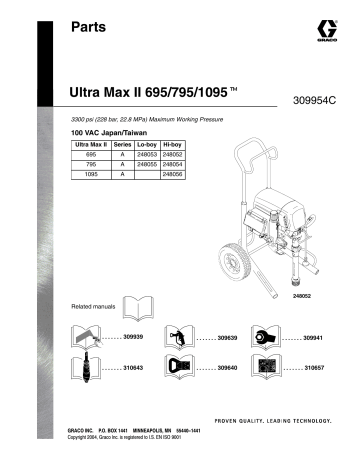 Graco 309954C Ultra Max II 695/795/1095 Parts Owner's manual | Manualzz