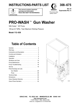 Graco 308675B Pro-Wash Gun Washer Owner's Manual