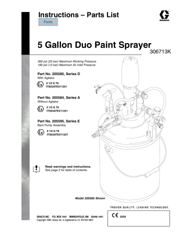 Graco 306713K 5 Gallon Duo Paint Sprayer Owner's Manual | Manualzz