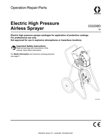 Graco 333208D, Electric High Pressure Airless Sprayer Owner's Manual | Manualzz