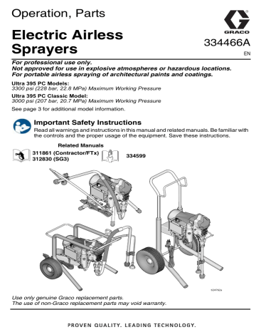 Graco 334466A - Ultra 395 PC, Ultra 395 PC Classic Electric Airless ...