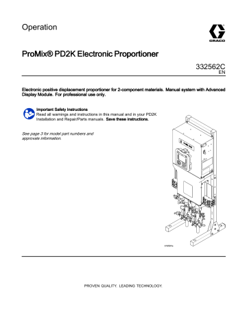 Graco 332562C, ProMix® PD2K Electronic Proportioner Owner's Manual | Manualzz