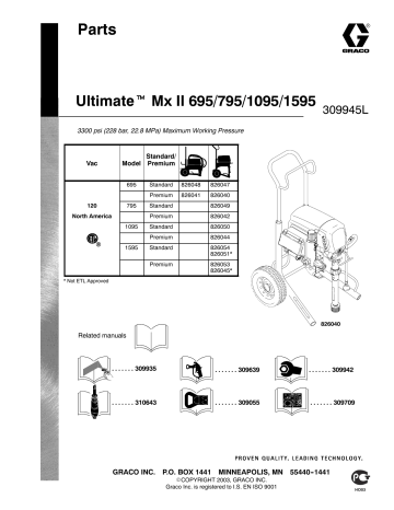 Graco 309945L Ultimatet MxII 695/795/1095/1595 Owner's manual | Manualzz