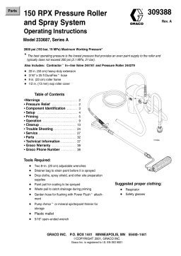 Graco 309388A 150RPX Pressure Roller, Spray System Owner's Manual