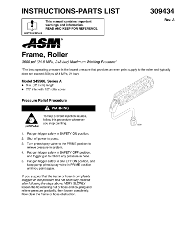 Graco 309434A ASM Frame, Roller Owner's Manual | Manualzz