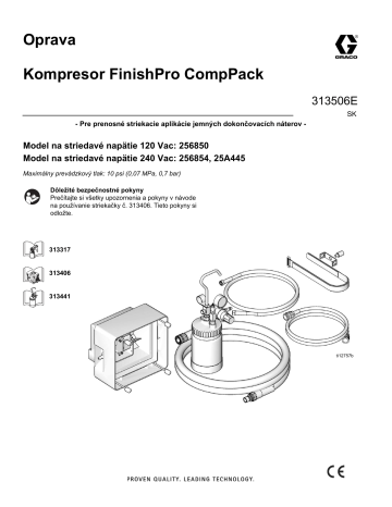 Graco 313506E, FinishPro CompPack Compressor, Repair Owner's Manual | Manualzz