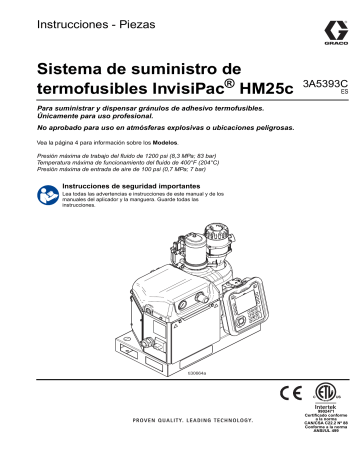 Graco 3A5393C, Sistema de suministro de termofusibles InvisiPac HM25c El manual del propietario | Manualzz