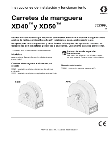 Graco 332399J, Carretes de manguera XD40 y XD50 El manual del propietario | Manualzz