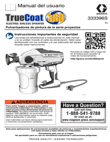 Graco 333396S, TrueCoat Electric Airless Sprayer Pulverizadores de pintura de la serie proyectos Manual de usuario | Manualzz