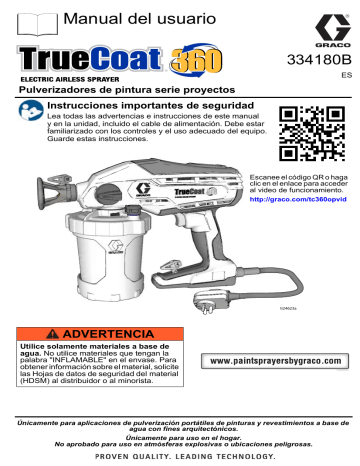 Graco 334180B - TrueCoat 360 Electric airless Sprayer Project Series Paint Sprayers El manual del propietario | Manualzz