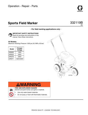 Graco 332119B - Sports Field Marker Owner's Manual | Manualzz