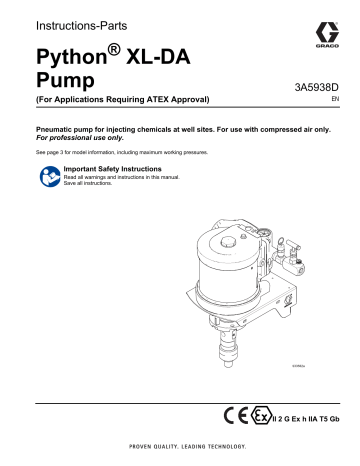 Graco 3A5938D, Python XL-DA ATEX Instructions | Manualzz