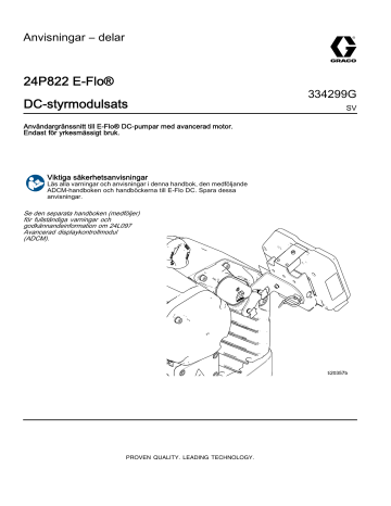 Graco 24P822 E-Flo® DC-styrmodulsats, Anvisningar – delar Bruksanvisning | Manualzz