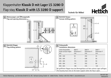 Hettich Added to Your Shopping Cart Flap stay Klassik D Installation ...