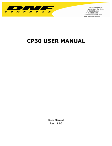 Dnf Controls Cp30 User Manual 