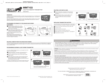 Mighty Mule MMT103 3-Button Remote for Garage Door Openers and Gate ... - 067061196 1 6f42e01cebe0561e91452273b24b72c0 360x466