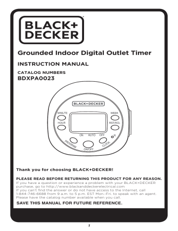 BLACK+DECKER Light Timers, Programmable, Indoor, 1-Pack, Grounded