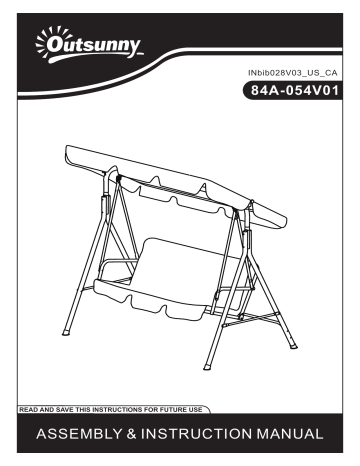 Outsunny 84A-054V01DB Black Metal Patio Swing Instructions | Manualzz