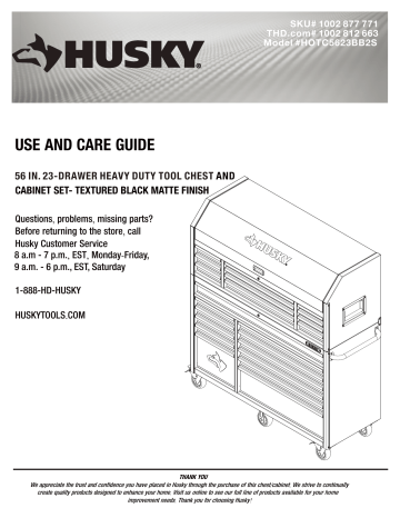 Husky 56 in. W x 22 in. D Heavy Duty 23-Drawer Combination Rolling Tool  Chest and Top Tool Cabinet Set in Matte Black HOTC5623BB2S - The Home Depot