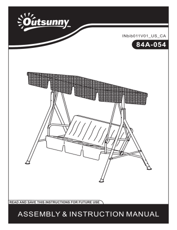 Outsunny 84A-054LB Black Metal Patio Swing Instructions | Manualzz