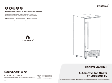 YISUFO YS-IM01 Pebble Ice Makers Countertop User Manual