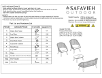 Safavieh PAT7526C Halcott Gray 4-Piece Wicker Patio Conversation Set Instructions