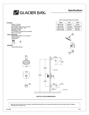 Glacier Bay HD873X-1901 Oswell Single-Handle 1-Spray Tub and Shower ...