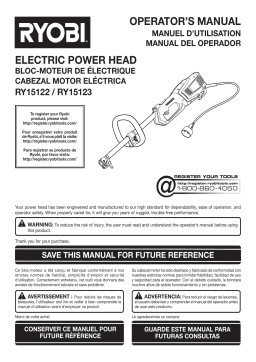 RYOBI RY41135-2X 18 in. 10 Amp Electric Corded String Trimmer and 8 Amp Jet Fan Blower Kit Use and Care Manual