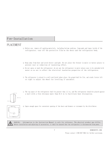 Vissani MDTF10SS 10.1 cu. ft. Top Freezer Refrigerator installation Guide | Manualzz
