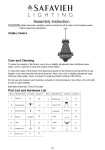 SAFAVIEH LIT4491A Sonja 3-Light Chrome/Clear Beaded Empire Hanging Pendant Instructions