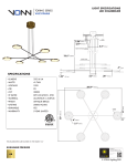VONN Lighting VAC3196AB Torino 41.74-Watt Integrated LED Antique Brass Adjustable Chandelier 39 in. Specification