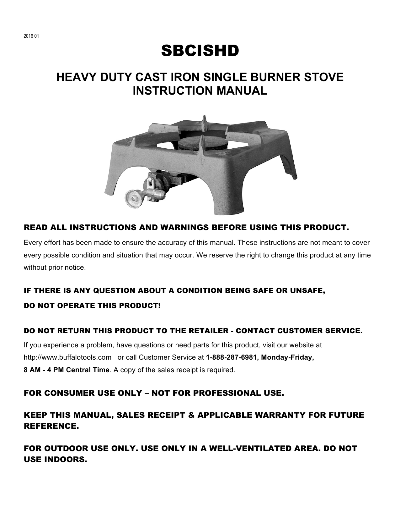 Sportsman SBCIS Single Burner Cast Iron Stove