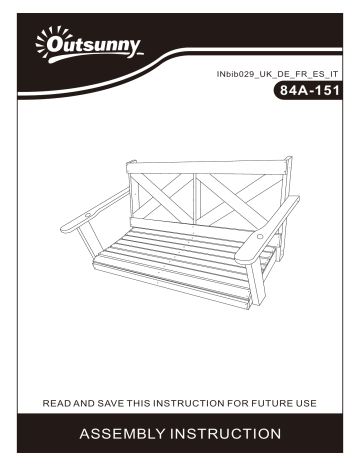 Outsunny 84A-151 2-Person Fir Wood Porch Swing Instructions | Manualzz