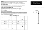 JONATHAN Y JYL3083A Jason 68.5 in. Oil Rubbed Bronze Metal Traditional Swing Arm LED Floor Lamp Instructions