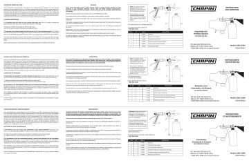 Chapin G362 Professional All-Purpose Sprayer User guide | Manualzz
