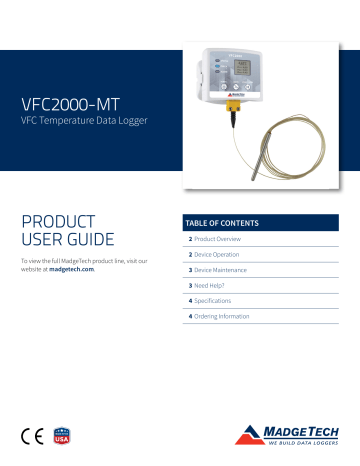 MadgeTech VFC2000 User Guide | Manualzz