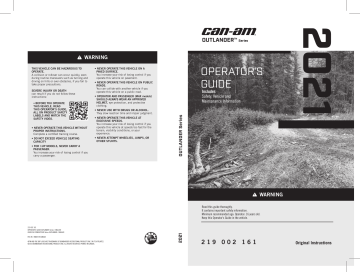 Can-Am Outlander Series 450/570 2021 Operator Guide | Manualzz Can-Am Outlander Series 450/570 2021 Operator Guide | Manualzz