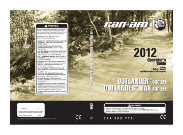 Environment. Can-Am Outlander 400 EFI CE | Manualzz