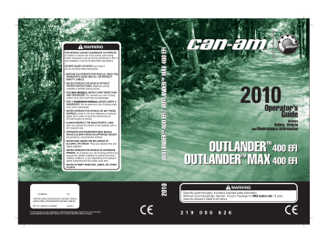 IMPORTANT ON-PRODUCT LABELS. Can-Am Outlander 400 EFI | Manualzz